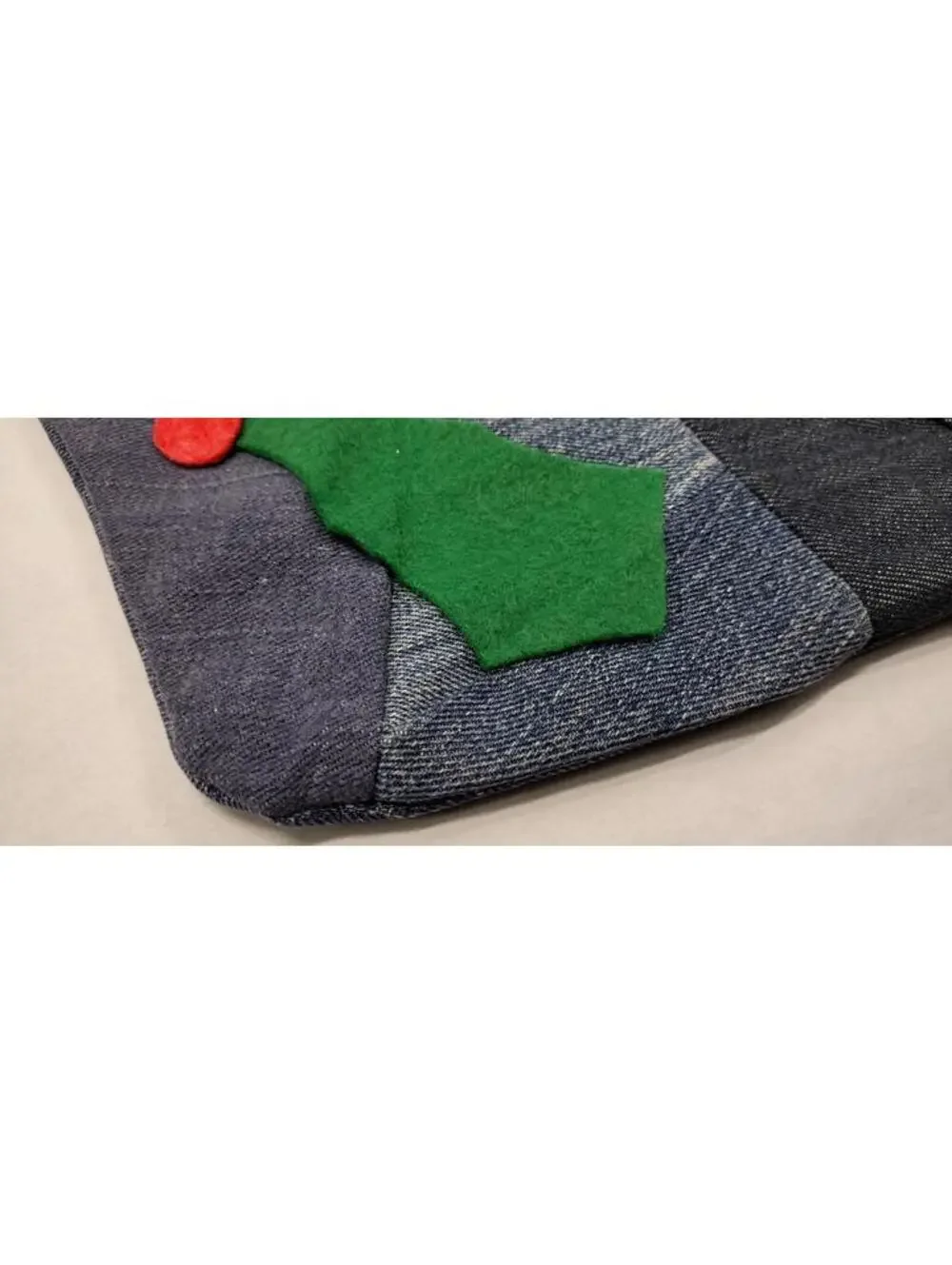 70s Christmas Denim Stocking LARGE SIZE Hippie Holiday RECYCLED JEANS